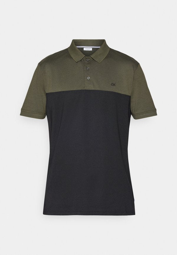 Calvin Klein Golf COLOUR BLOCK - Polo shirt - olive marl/black
