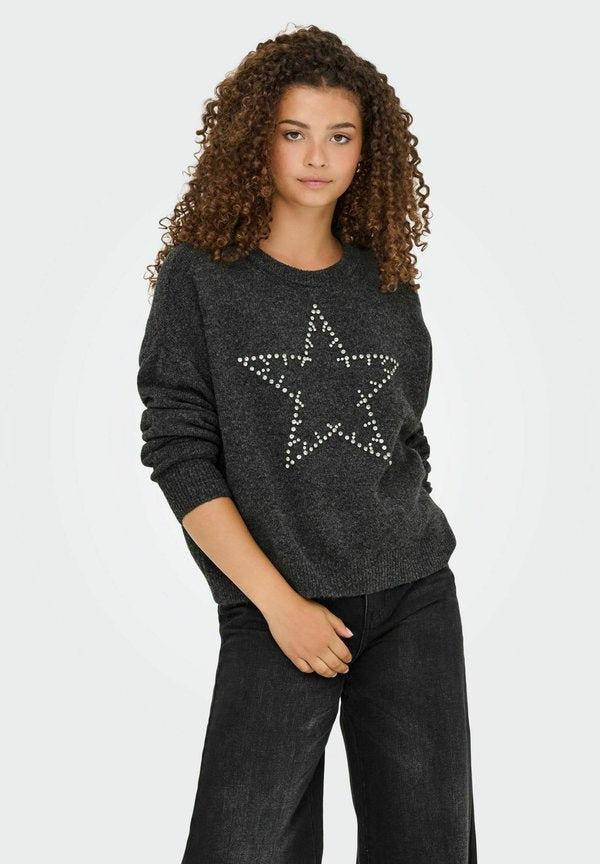 ONLY Knitted ONLRENATA Knitted - Jumper - dark grey melange