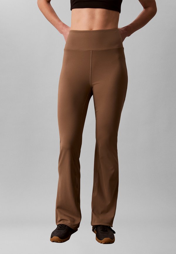 Calvin Klein Performance QUICK-DRY HIGH-RISE FLARED GYM - Leggings - shitake