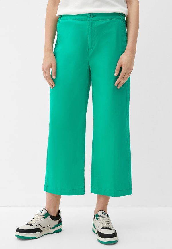 s.Oliver MIT HIGH RISE - Trousers - smaragd