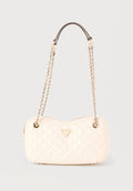 Guess GIULLY SHOULDER SATCHEL - Handbag - bone