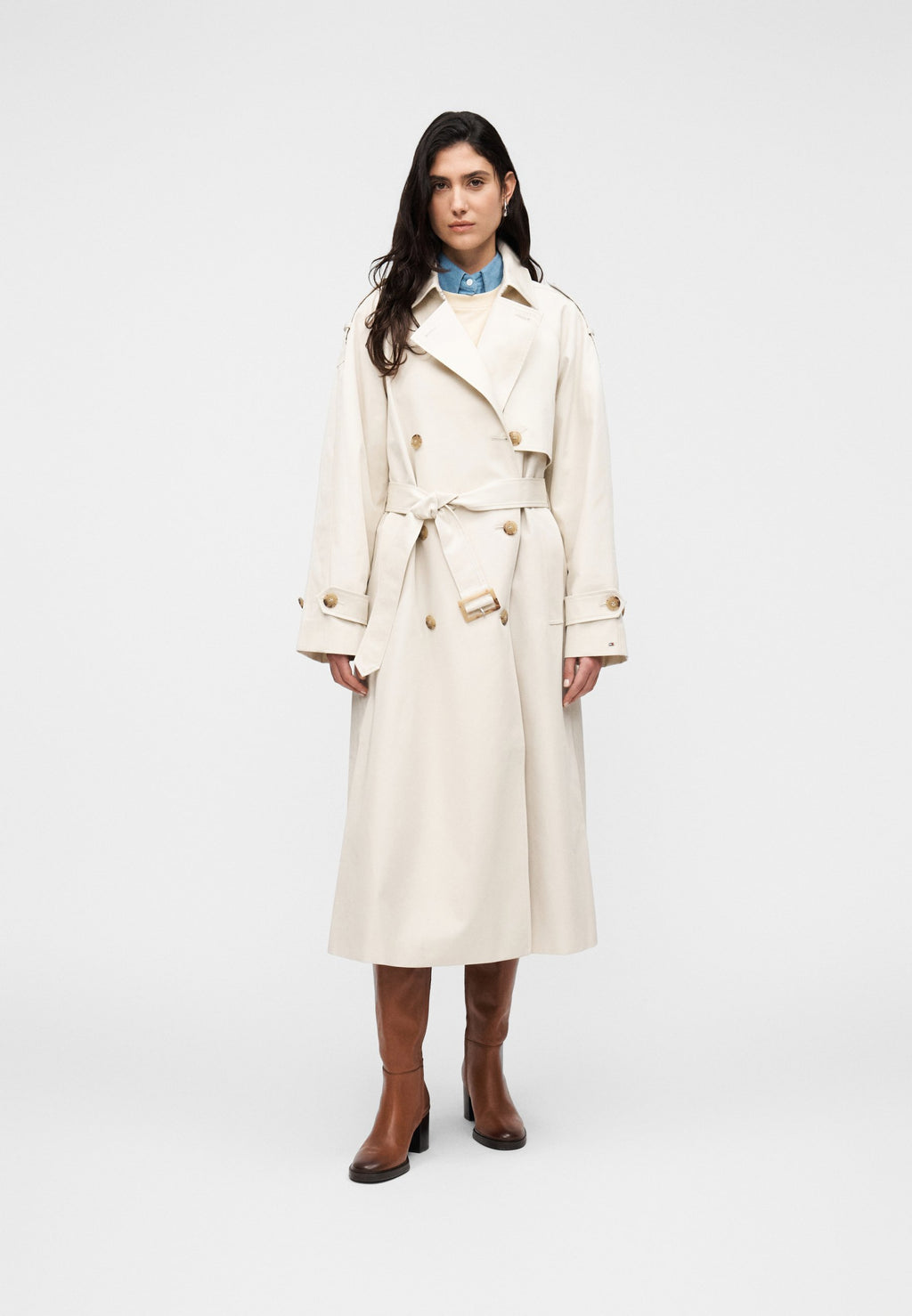 WATER REPELLENT TWILL OVERSIZED TRENCH COAT Media 3