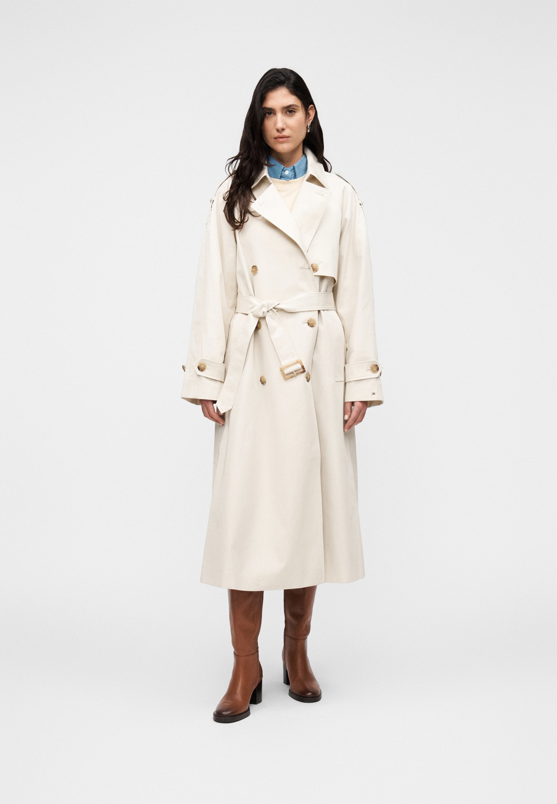 WATER REPELLENT TWILL OVERSIZED TRENCH COAT Media 3