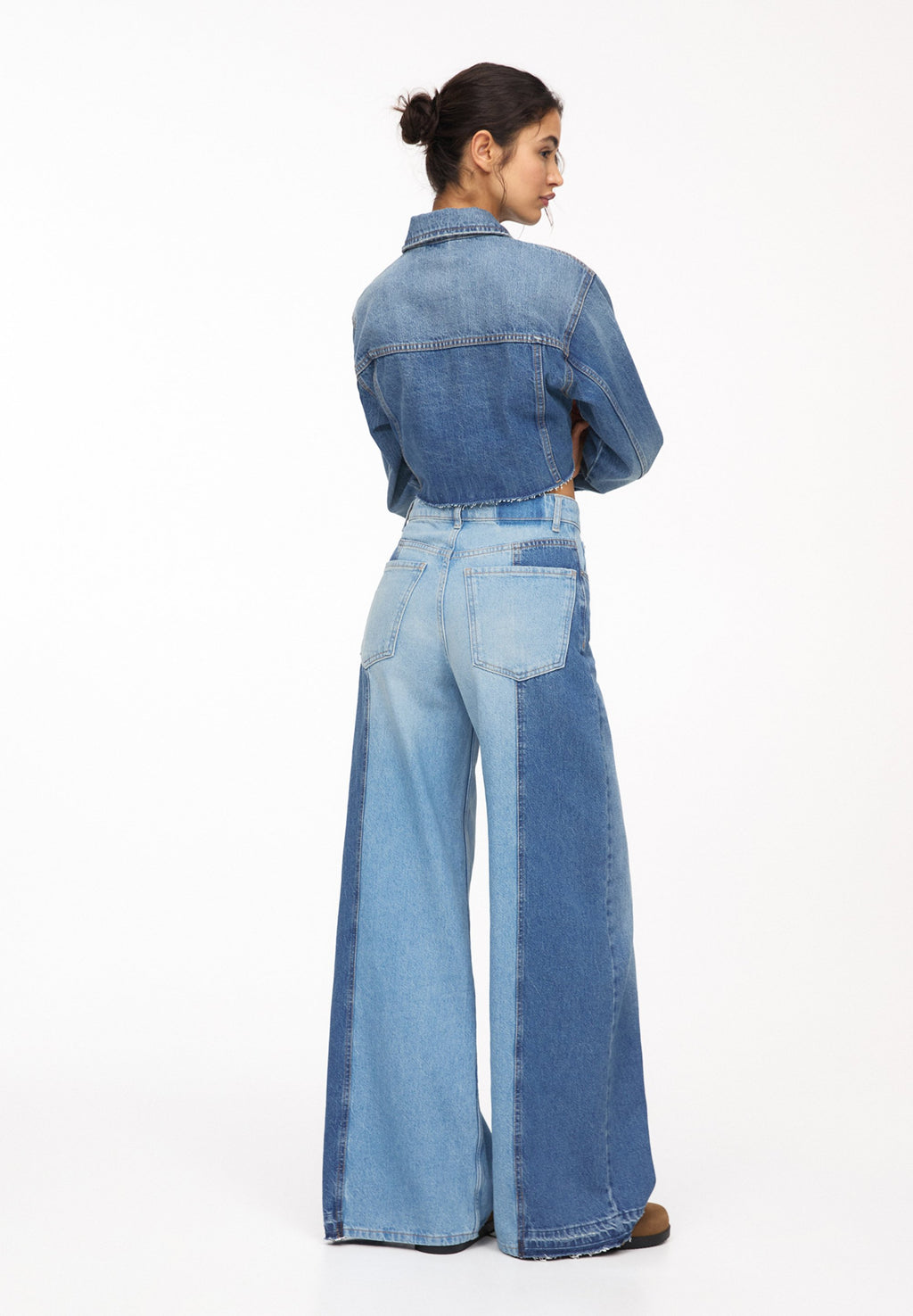 PULL&BEAR WIDE-LEG PATCHWORK