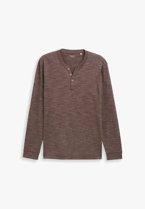 TOM TAILOR SERAFINO - Long sleeved top - bag brown inejcted