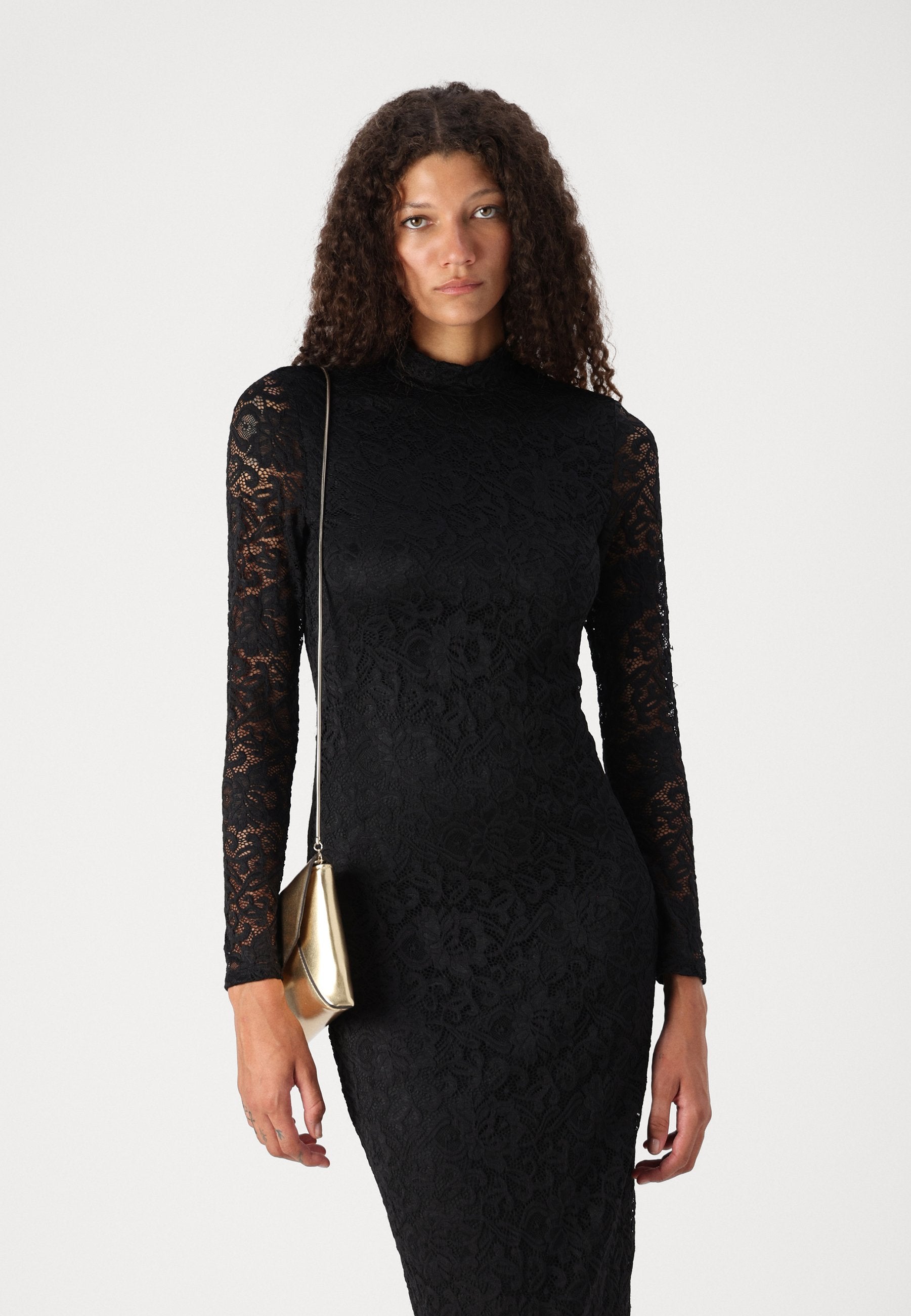 VILA VIDIDA HIGH NECK MIDI DRESS
