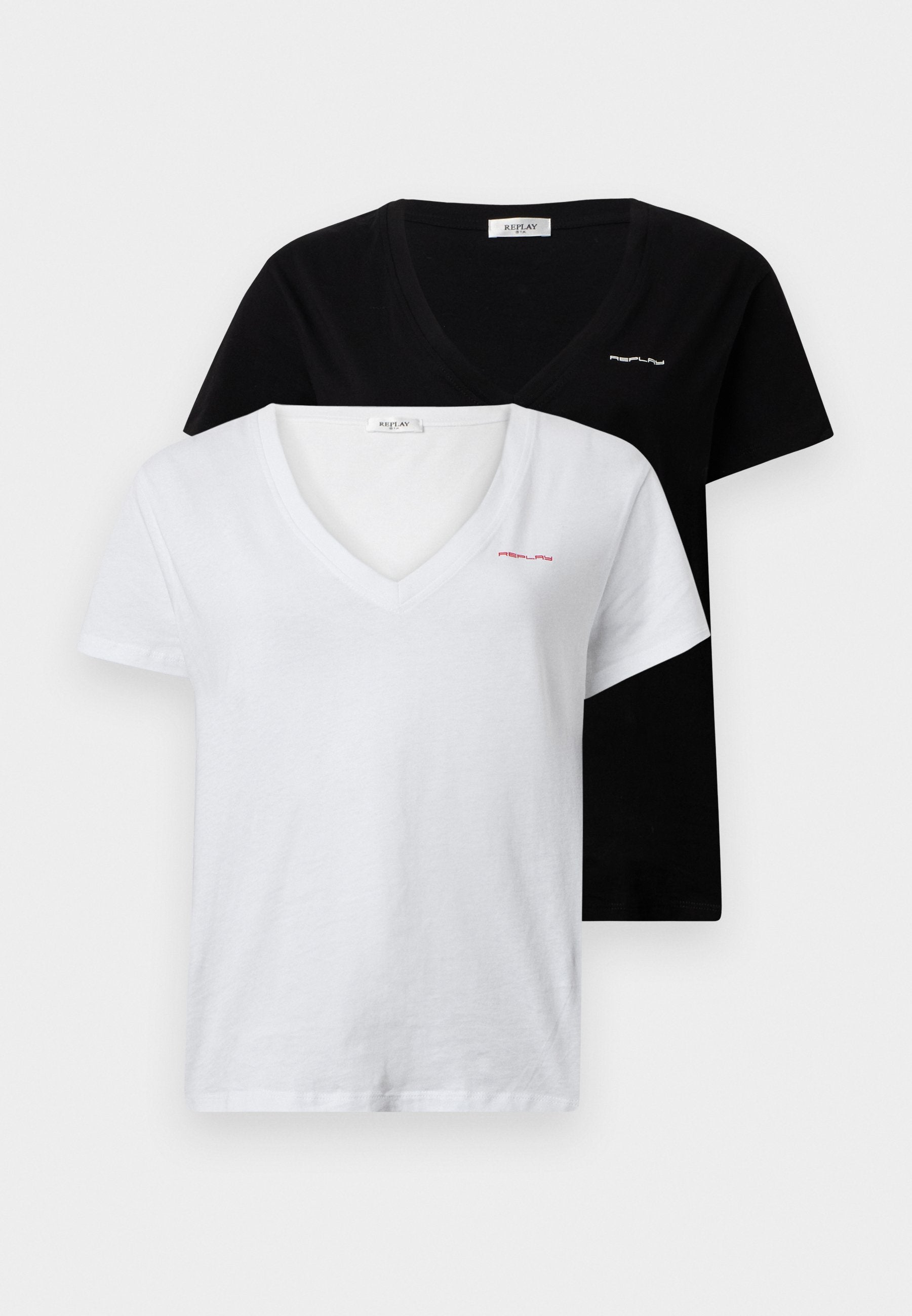 Replay V NECK LOGO 2 PACK