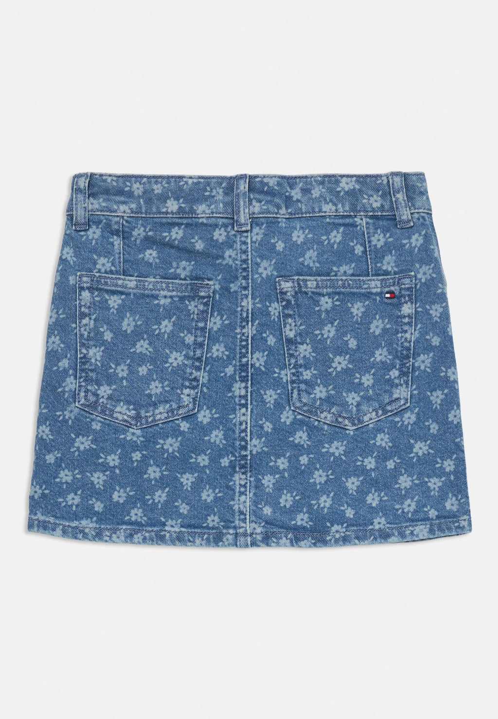 FLORAL PRINT FLAG EMBROIDERY DENIM SKIRT Media 2