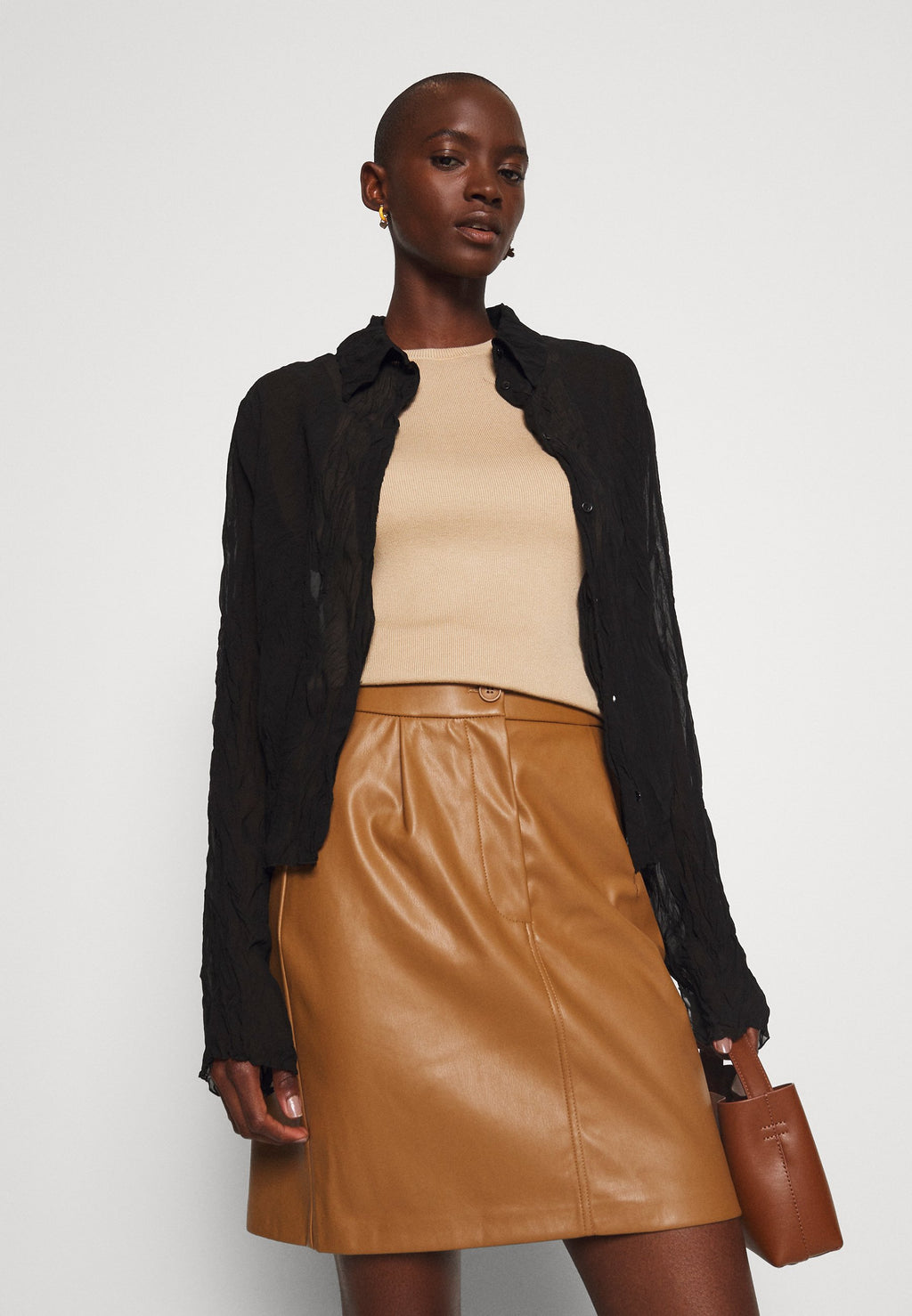 VILA Tall VILINE SHORT COATED SKIRT