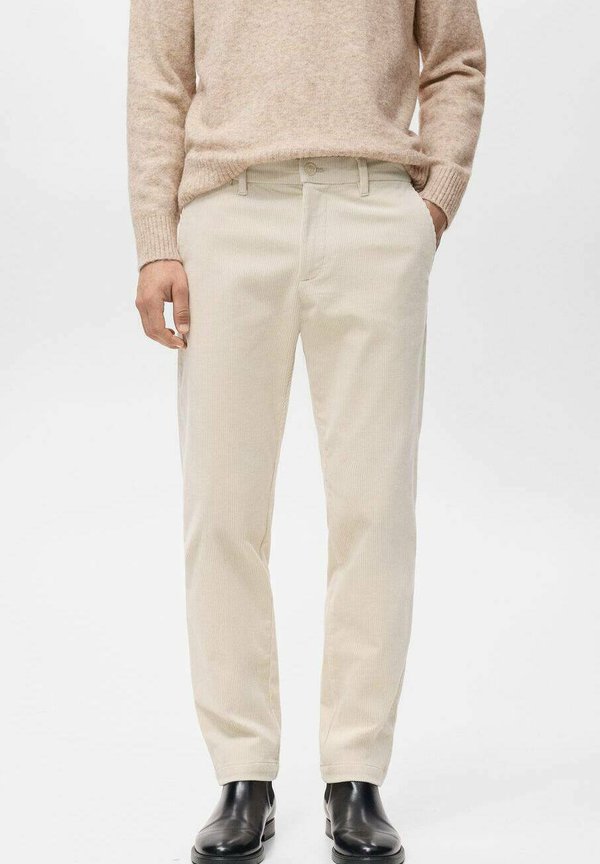 Mango Trousers - kremowy   écru