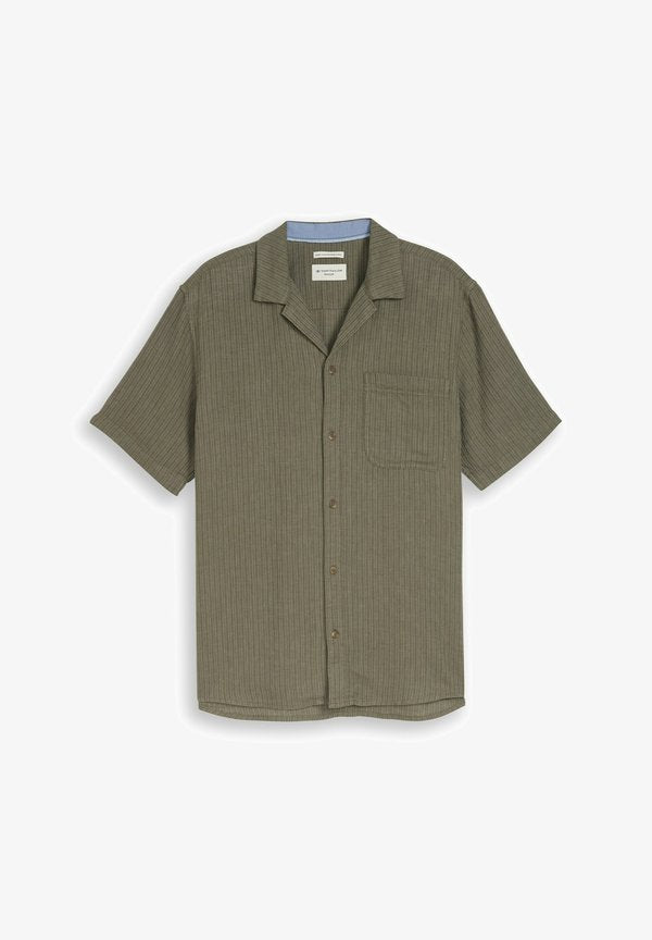 TOM TAILOR REGULAR FIT RESORT MIT ANTEIL - Shirt - leaf green stripe