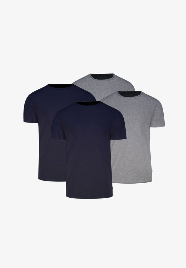 Levi's® LEVI’S HERREN T-SHIRT 4-ER PACK MEN HERREN UNTERHEMD RUND-AUSSCHNITT  - Undershirt - navy   grey melange