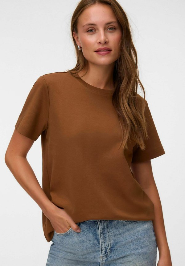 Vero Moda AWNAIMA SS O-NECK T-SHIRT NOOS - Basic T-shirt - toffee