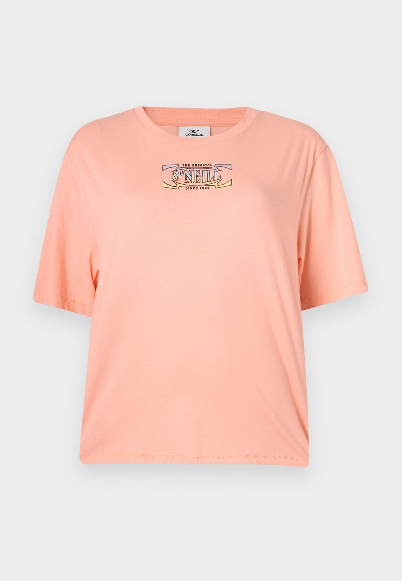 Pfirsichfarbiges, kurzärmliges T-Shirt aus weichem Stoff. Mit einem grafischen Druck und dem "O'Neill"-Logo auf der Vorderseite. Entspannte Passform.