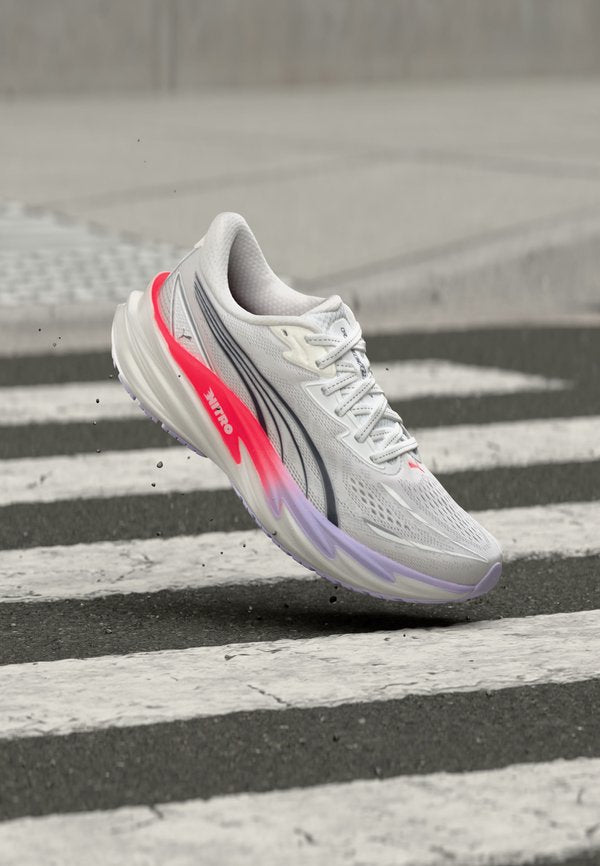 Puma VELOCITY NITRO 5  - Trail running shoes - puma white/ultra red/light lavender