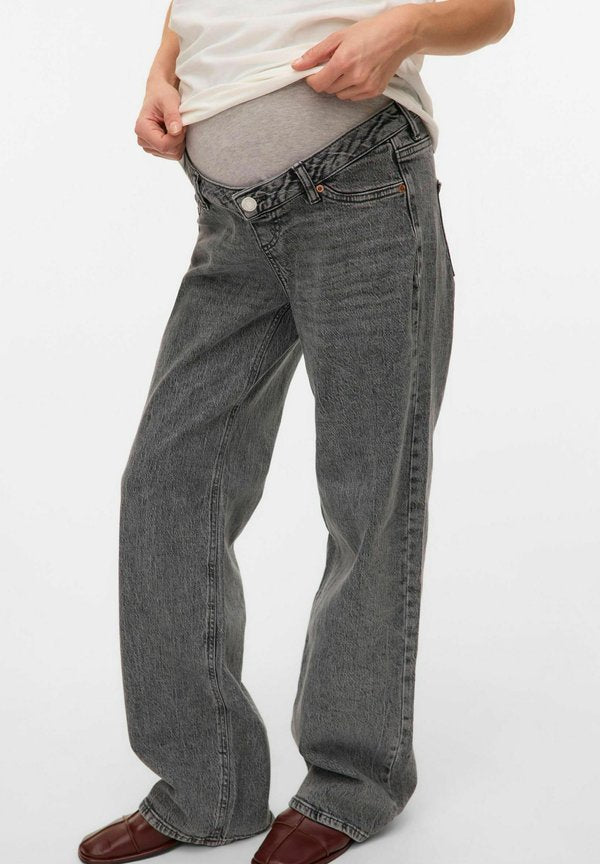 Vero Moda Maternity Wide-leg maternity Wide Leg Fit - Straight leg jeans - medium grey denim