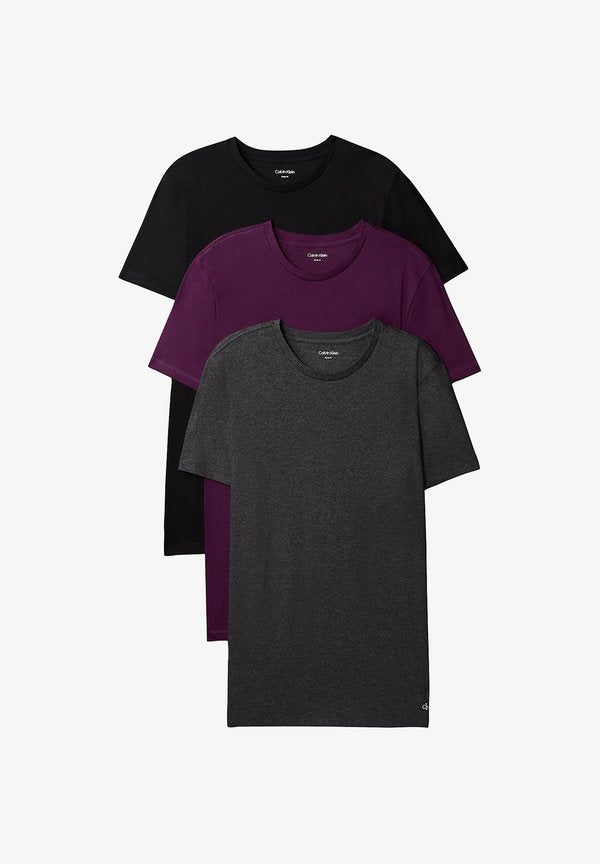 Calvin Klein Underwear 3 PACK - Undershirt - black w  white emb  dark