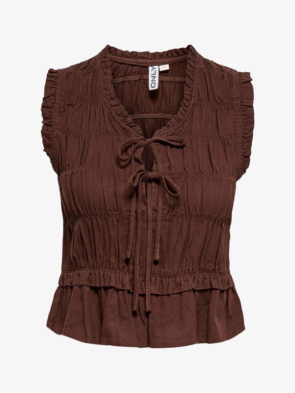 ONLY ONLGOA Linen - Top - brown stone