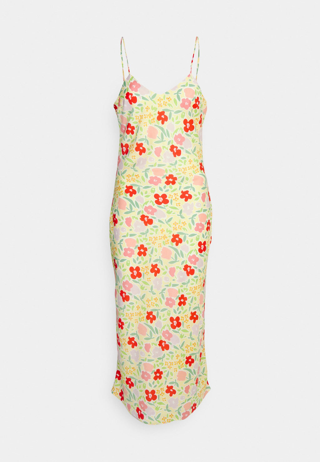 Glamorous SLIM FIT MIDI SLIP DRESS WITH V NECK