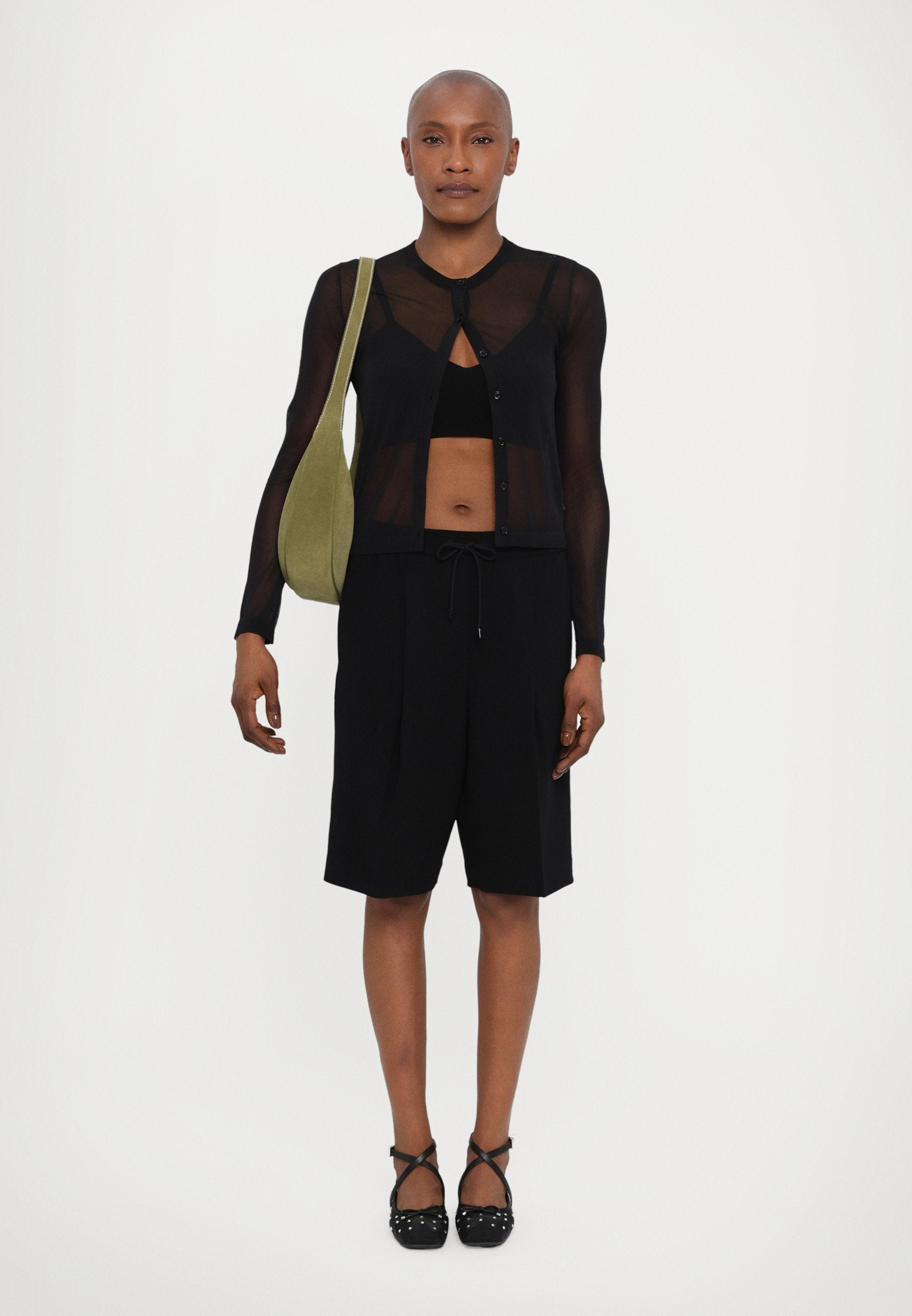 MICHAEL Michael Kors SHEER CROP CARDI
