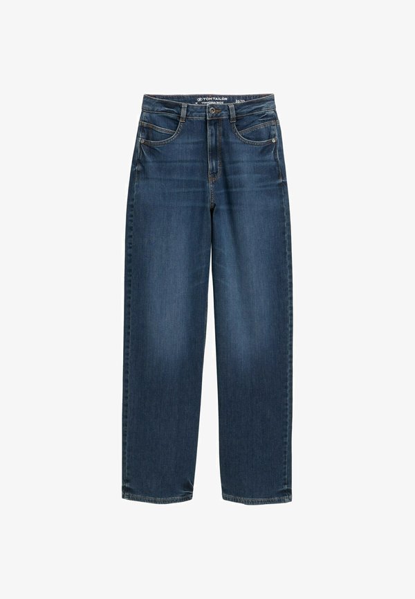 TOM TAILOR TTMADINA WIDE LEG FIT - Straight leg jeans - used mid stone blue denim