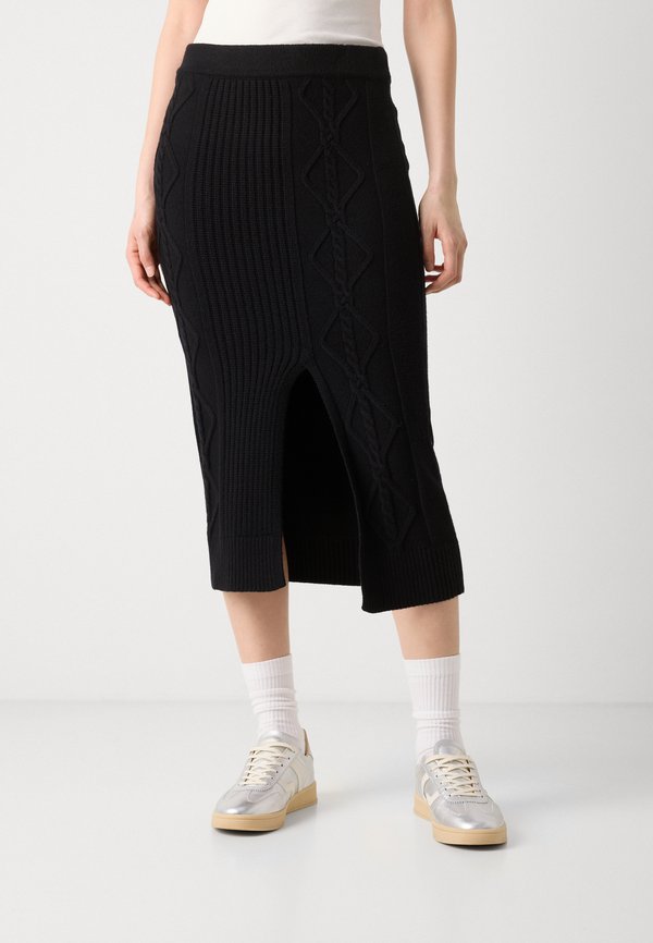 DKNY CABLE MIDI SKIRT WITH VENT AT FRONT BODY
