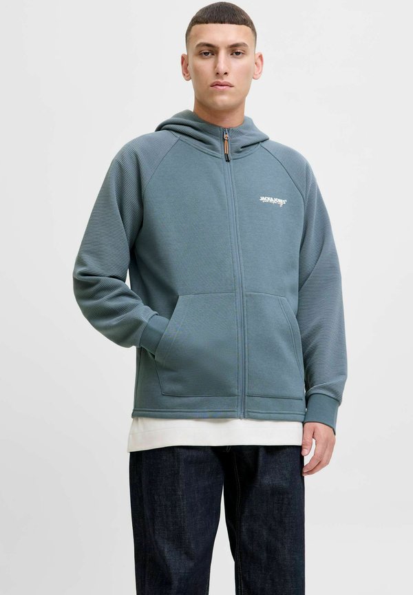 Jack & Jones Zip Logo Zip - Zip-up sweatshirt - stormy weather