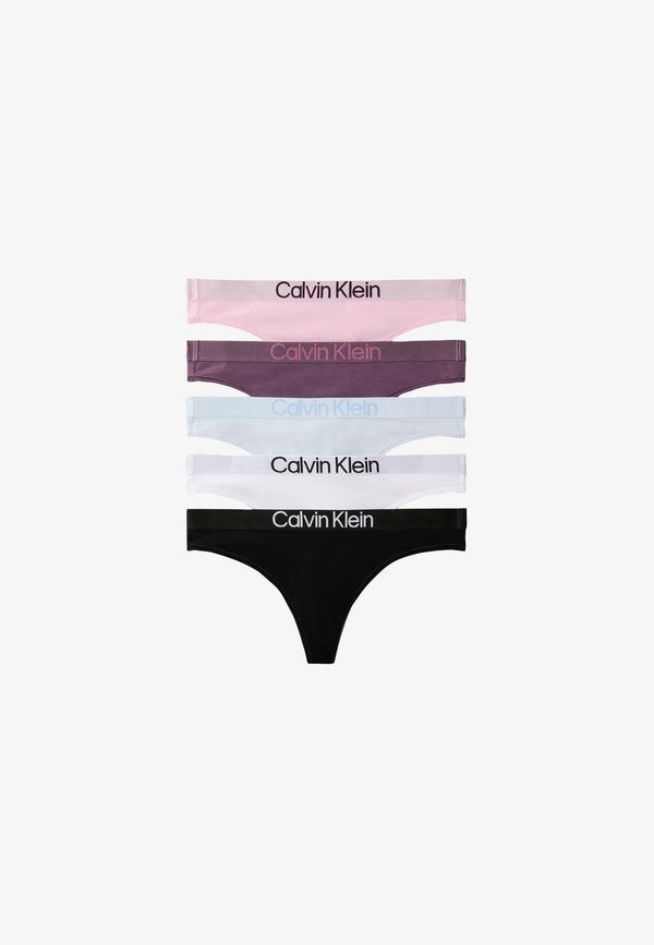 Calvin Klein Underwear EXTRA SOFT 5 PACK - Thong - black/classic white/plein air/vinta