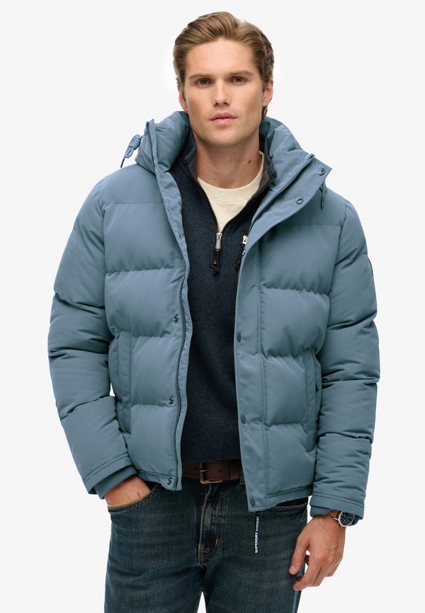 Superdry & Co EVEREST HOODED PUFFER - Winter jacket - stormy weather blue