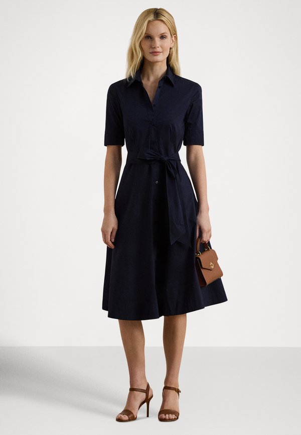 Lauren Ralph Lauren Petite BELTED COTTON-BLEND SHIRTDRESS