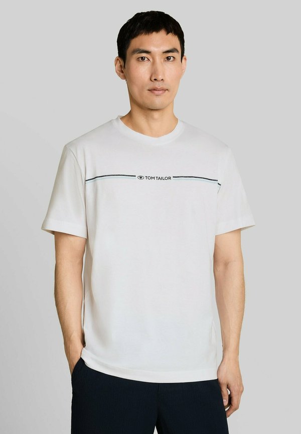 TOM TAILOR T-SHIRT MIT LOGO-PRINT - Print T-shirt - white