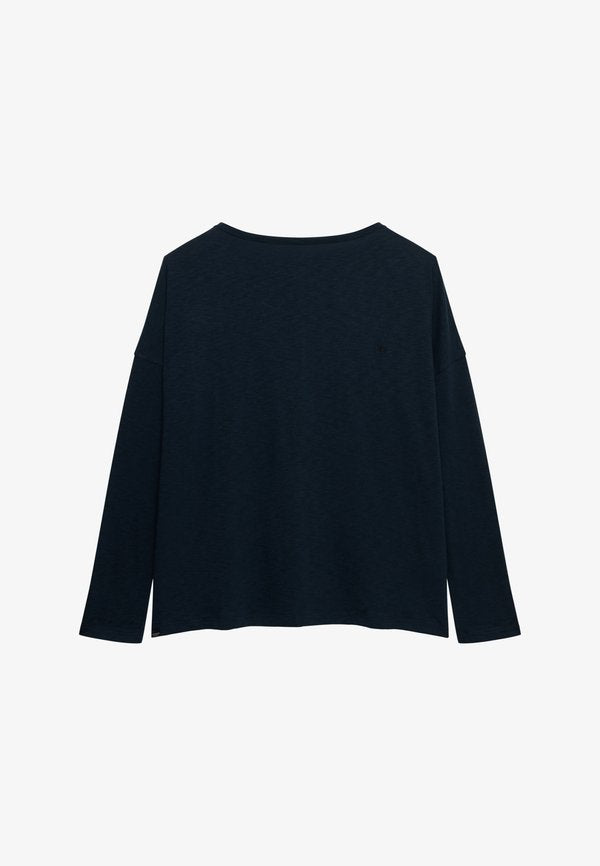 Superdry & Co STUDIOS BOAT NECK SLUB   - Long sleeved top - eclipse navy
