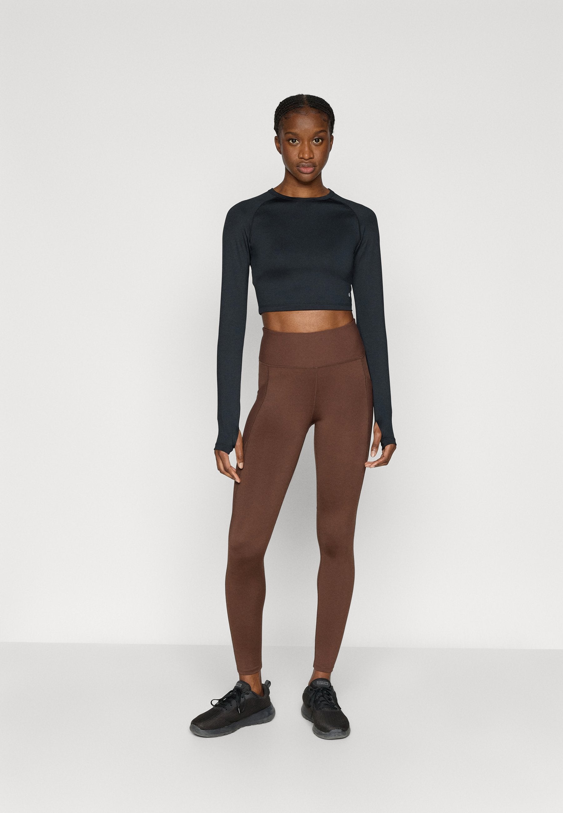 Even&Odd active ESSENTIAL CROPPED LONG SLEEVE TOP WITH THUMB HOLES