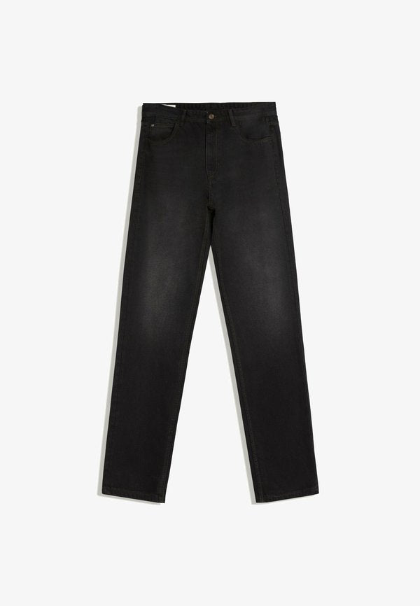 Bershka STRAIGHT-LEG - JEANS - Straight leg jeans - black