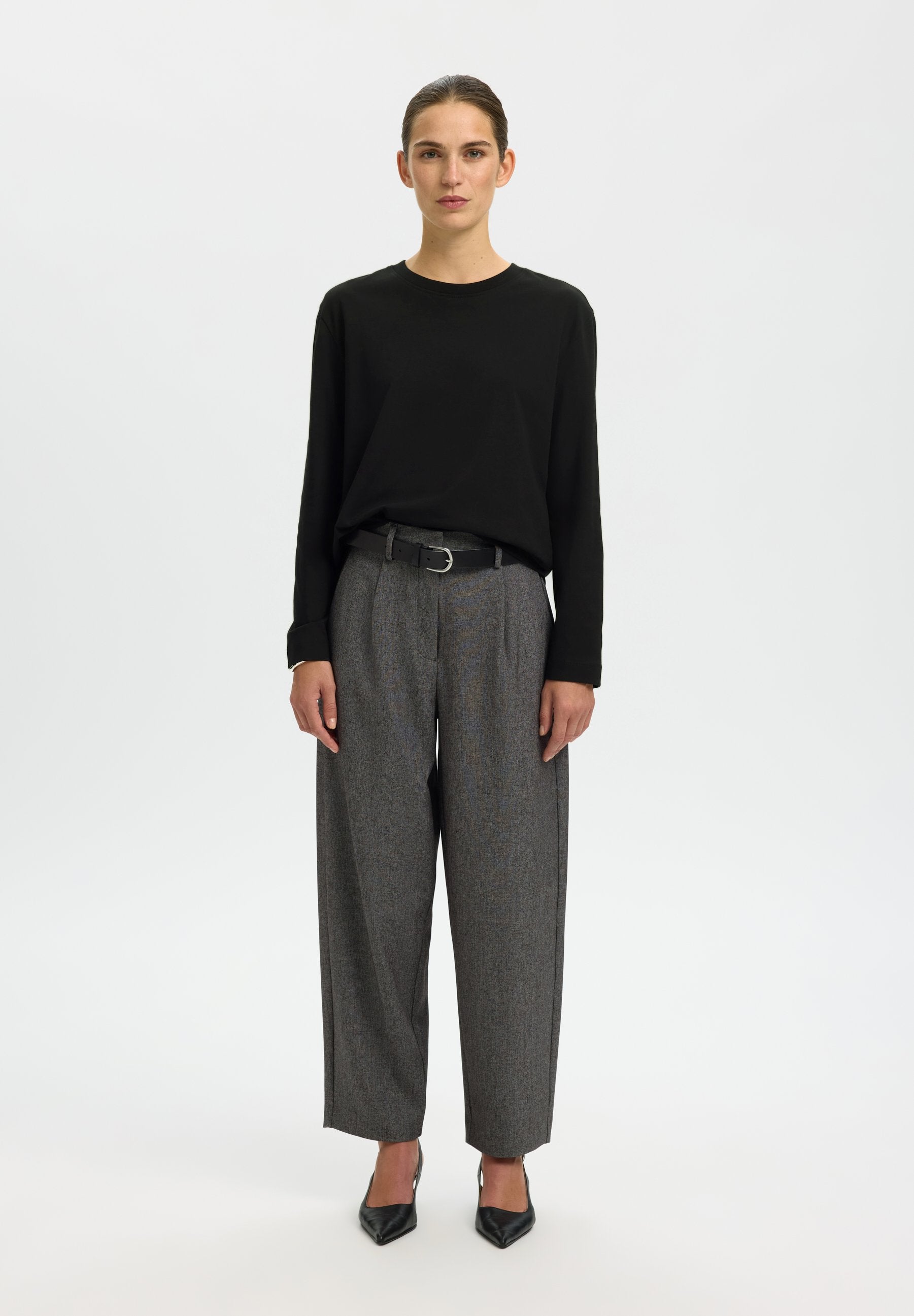 Selected SLFESSENTIAL LS BOXY TEE NOOS