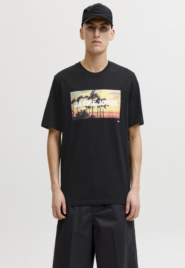 Jack & Jones JJINDIANA TEE CREW NECK - Print T-shirt - black