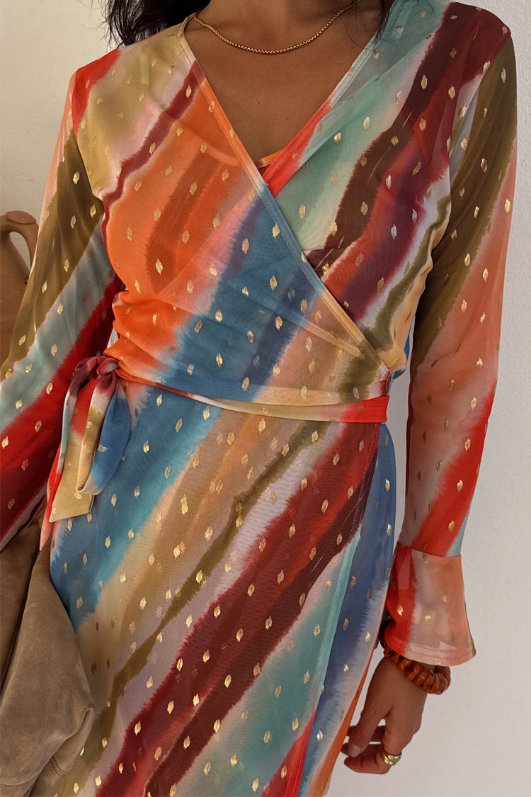 Never Fully Dressed SUNSET MINI WRAP DRESS