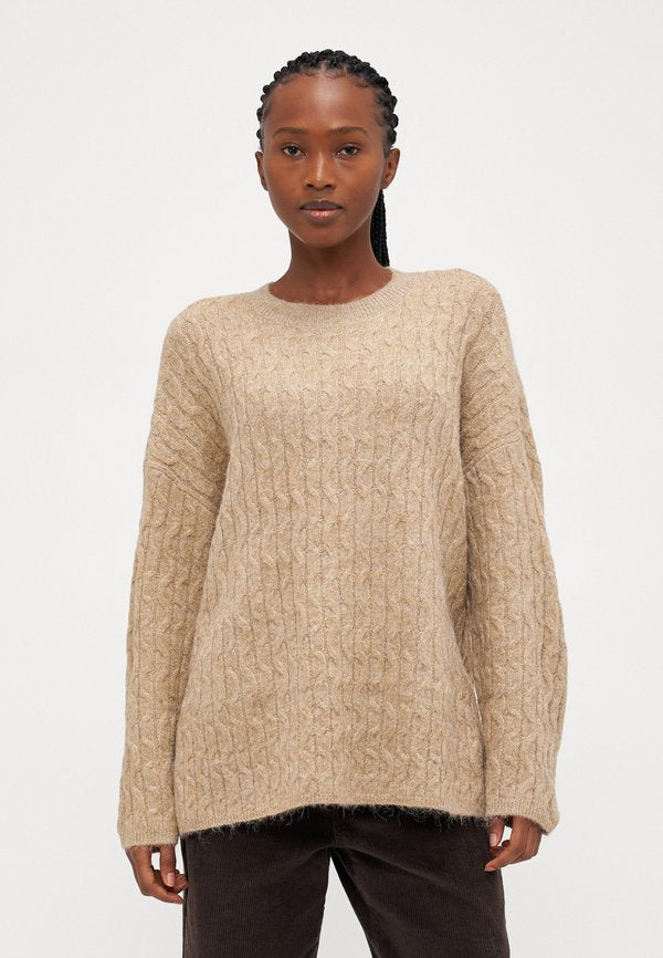 Vero Moda Petite VMELYA O NECK LONG - Jumper - silver mink melange