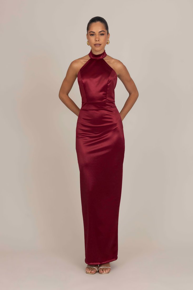 WAL G. ABIGAIL HALTER NECK MAXI