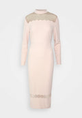 WAL G. WGXZL WEDDING - FRANKA HIGH NECK MESH MIDI DRESS