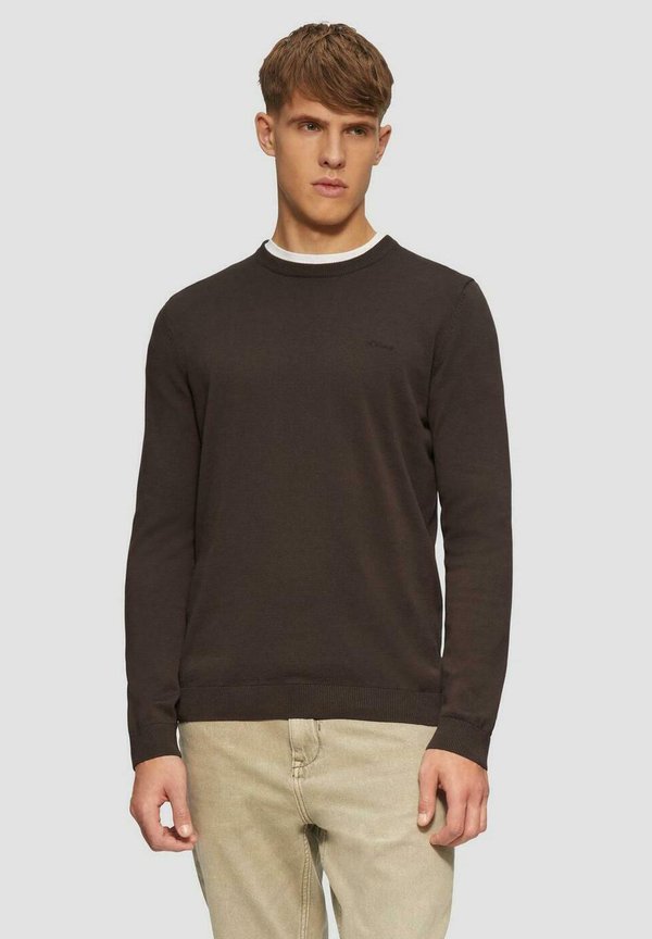 s.Oliver MIT LOGO-STICKEREI - Jumper - braun