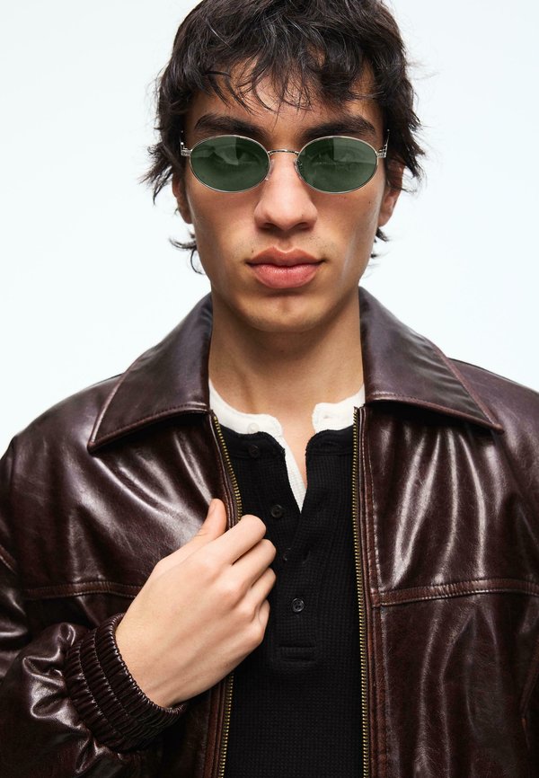 Bershka OVAL - SUNGLASSES 00874419 - Sunglasses - dark green