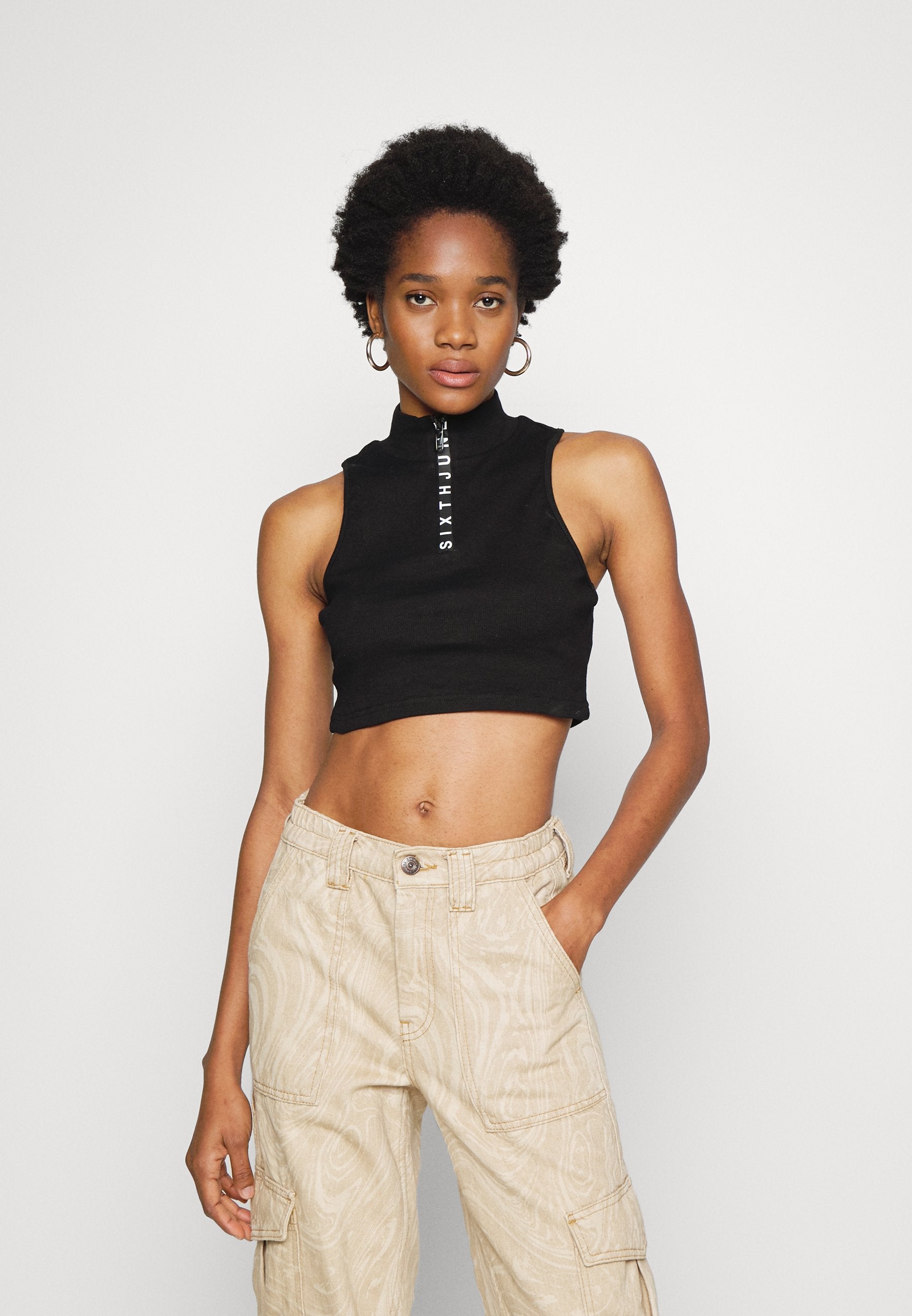 Sixth June FINE CROP BRANDED HALF ZIP