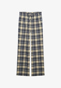 Superdry & Co CHECK ELASTIC - Trousers - cream navy check