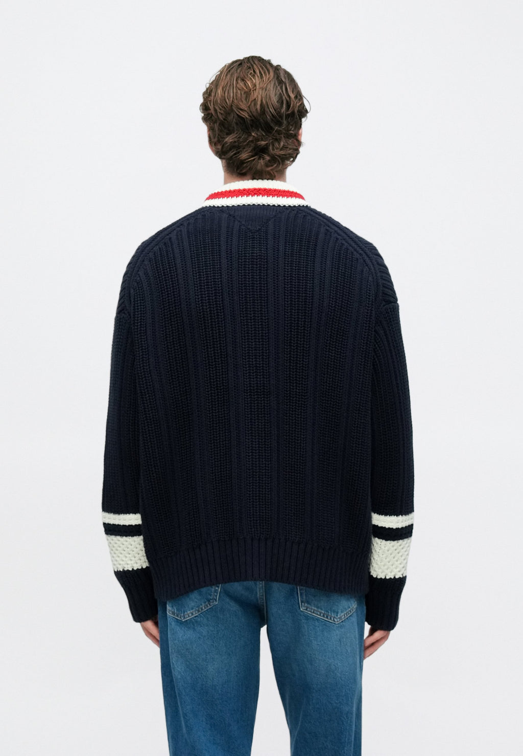 CHUNKY RIB-KNIT LETTERMAN CARDIGAN Media 4