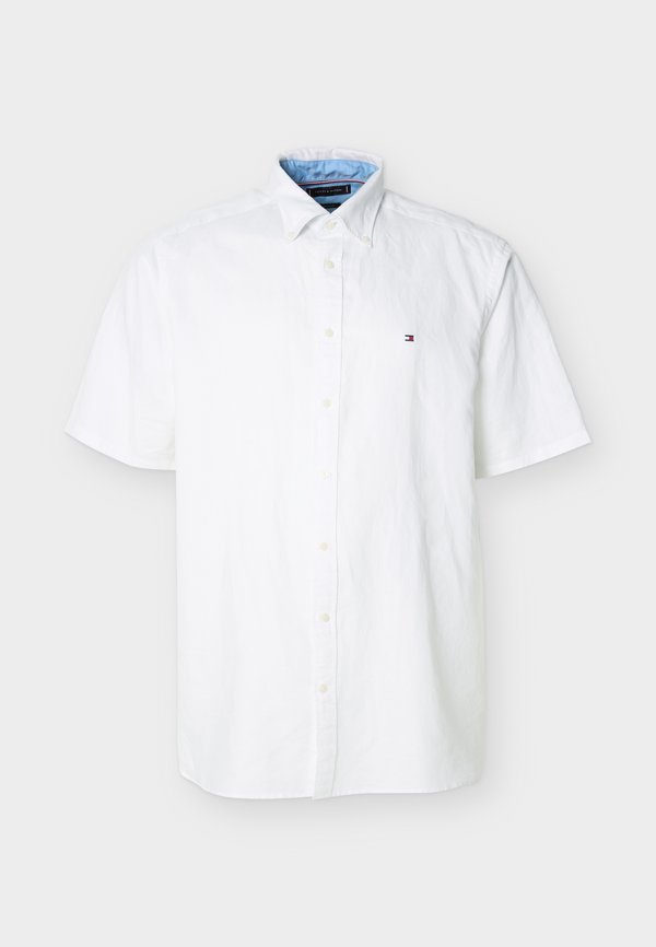Tommy Hilfiger PLUS REGULAR LINEN BLEND SHORT SLEEVE SHIRT - Shirt - white