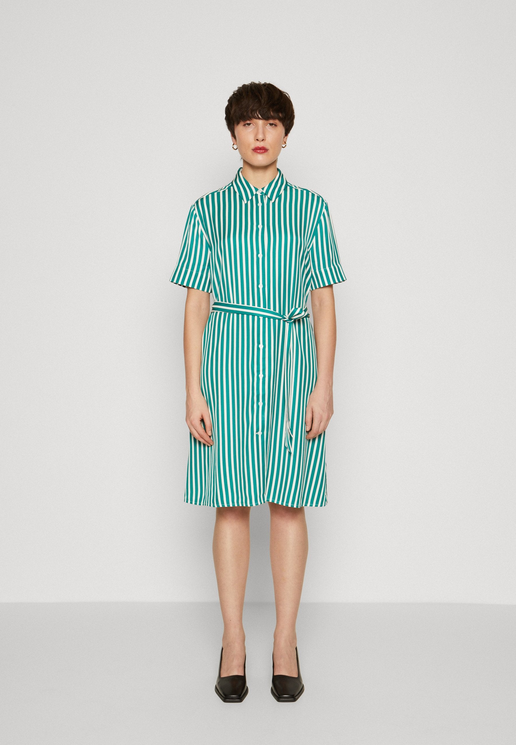 FLUID STRIPE KNEE SHIRT DRESS Media 3