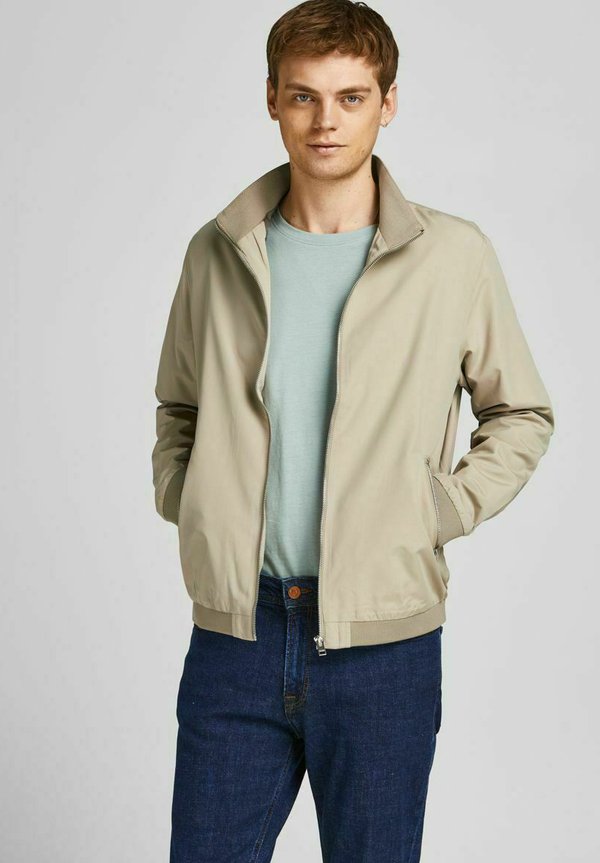 Jack & Jones JJERUSH HARRINGTON - Bomber Jacket - beige
