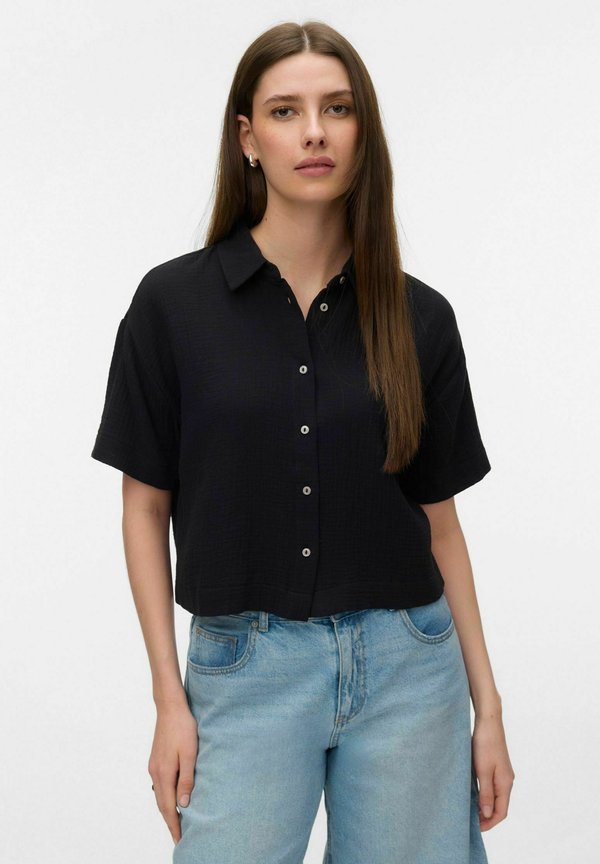 Vero Moda VMNATALI - Button-down blouse - black