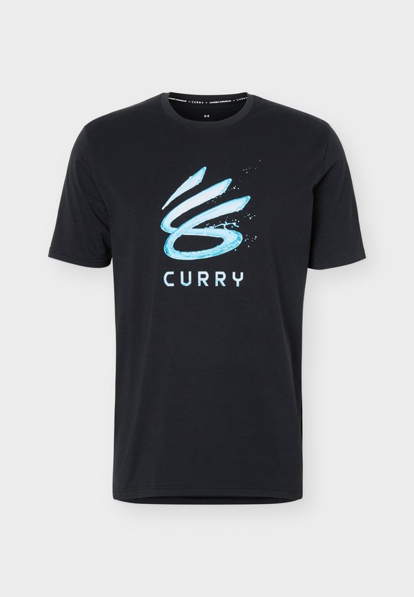 Under Armour CURRY SPLASH WORDMARK - Print T-shirt - black/fresco blue